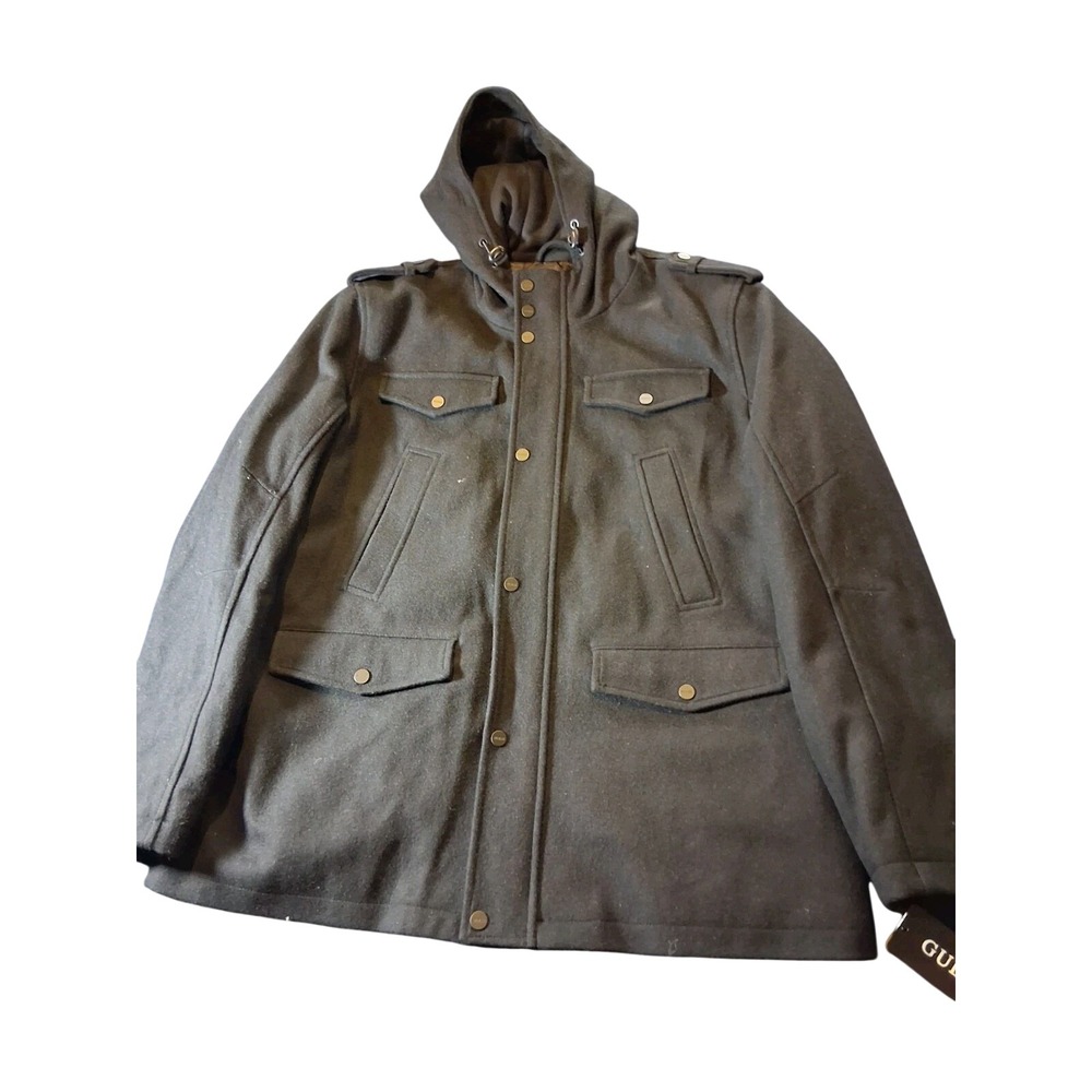 Guess Black Wool Blend Peacoat w/ Pockets and Toggle Buttons - Men's XL Y2K‎ NWT